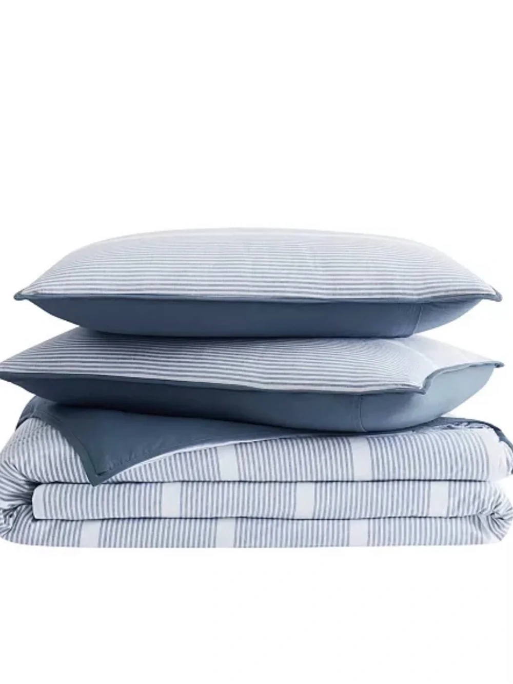 Brooklyn Loom Full/Queen 3 Piece Niari Yarn Die Stripe Duvet Set Cotton NWT